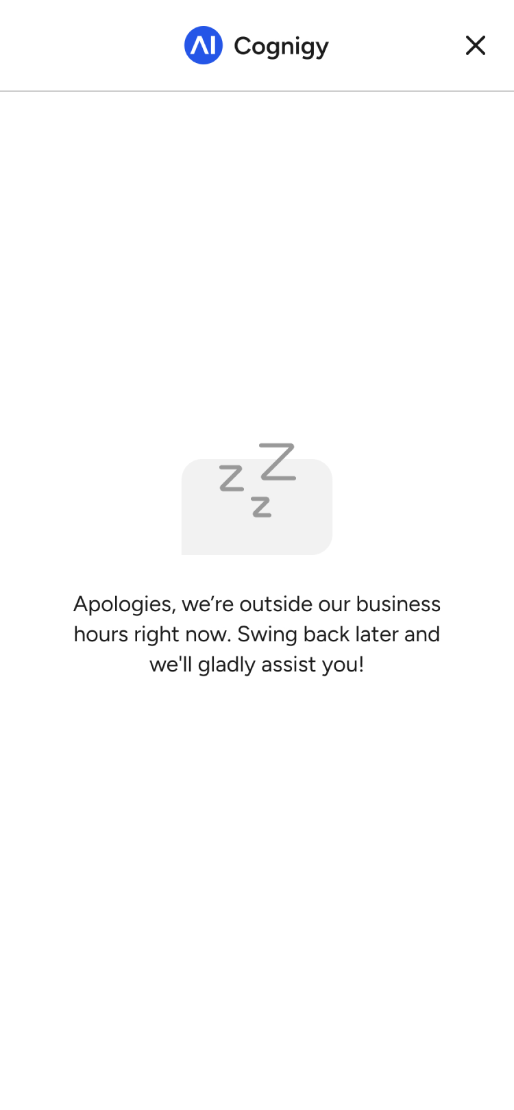 cognigy chat bot screen mobile