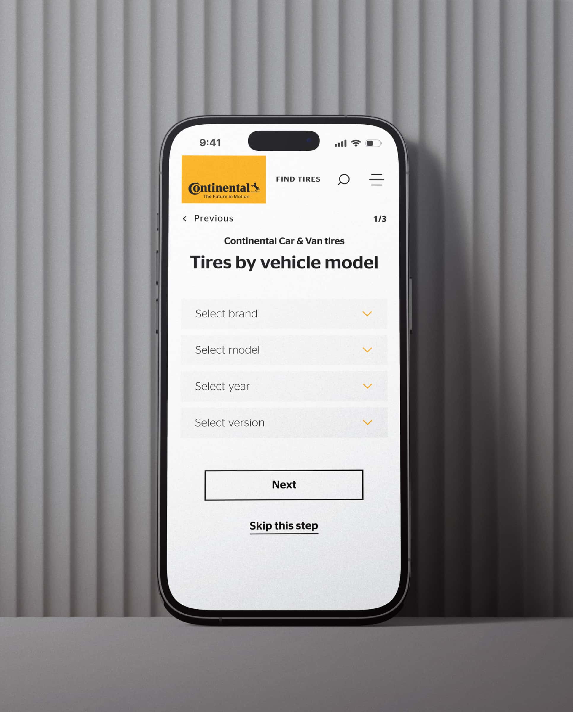 continental tire finder mobile impression 