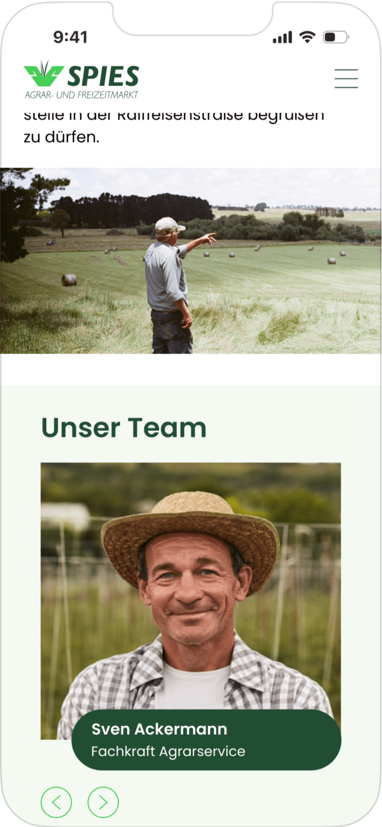 about team page mobile hans spies