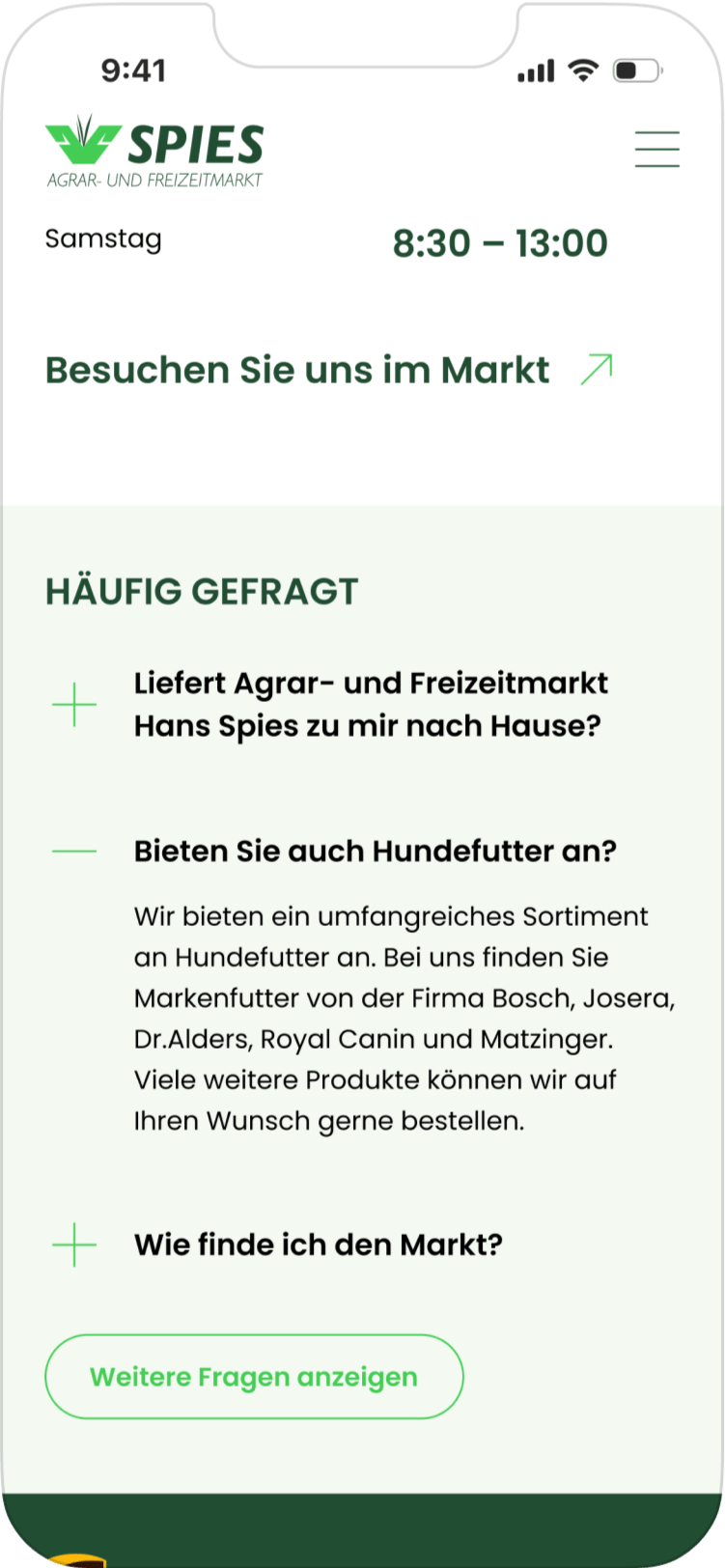 faq home screen mobile hans spies